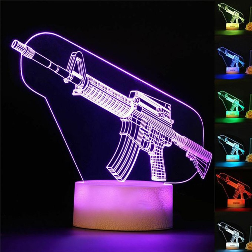 Jogo rifle 3d led night light  - Accessories For Your Gaming Room avaliação e preço